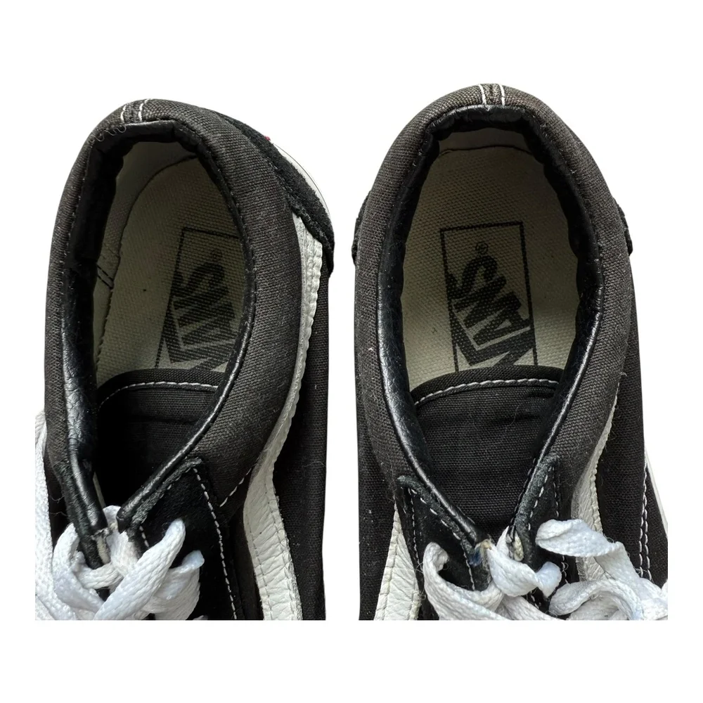 Vans Black White Canvas Stripe Old Skool Lace Up Sneakers Shoes Mens 6.5 - Picture 5 of 11